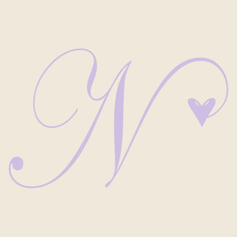 Monogram N Heart Vine