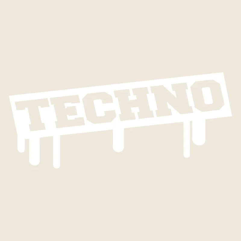 Techno Love Stamp Graffiti Saying Music Party