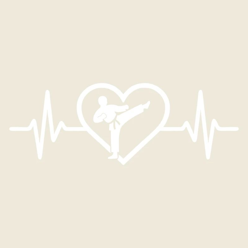 Karate Silhouette Fighter Heart Karateka