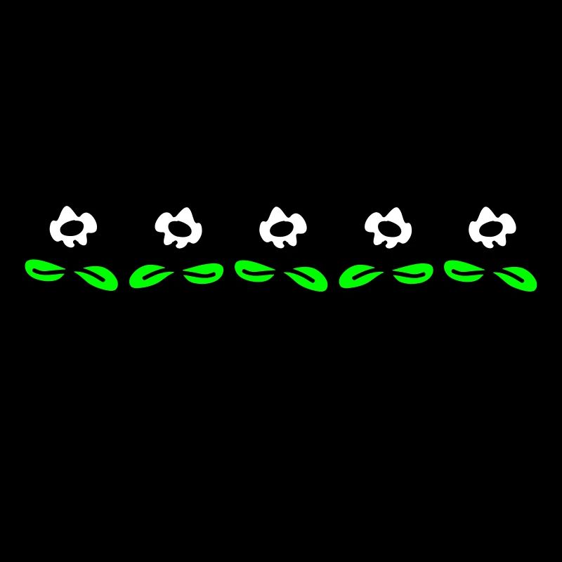 Cinq jolies marguerites 5 fleurs Rangée décorative