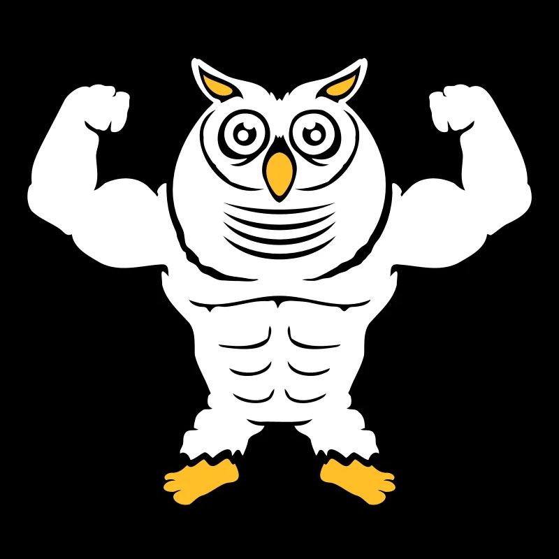 hibou bodybuilder muscles biceps poses gym rat cool