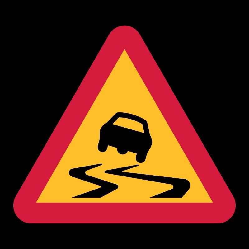 Rutsch-Auto-Warnschild