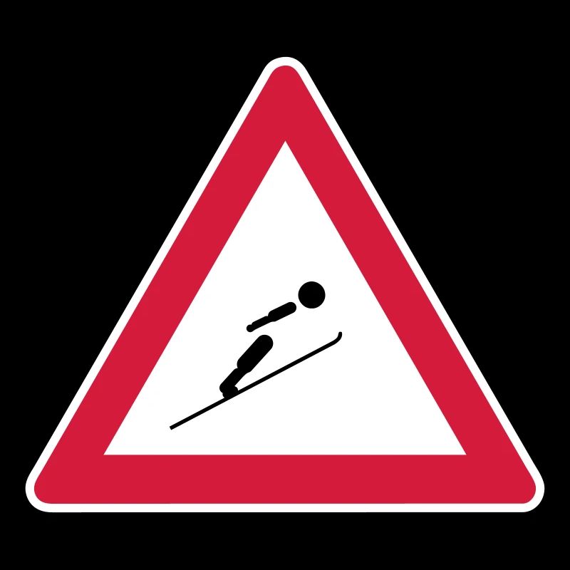 Köpfe einziehen, hier wird mit Ski gesprungen!