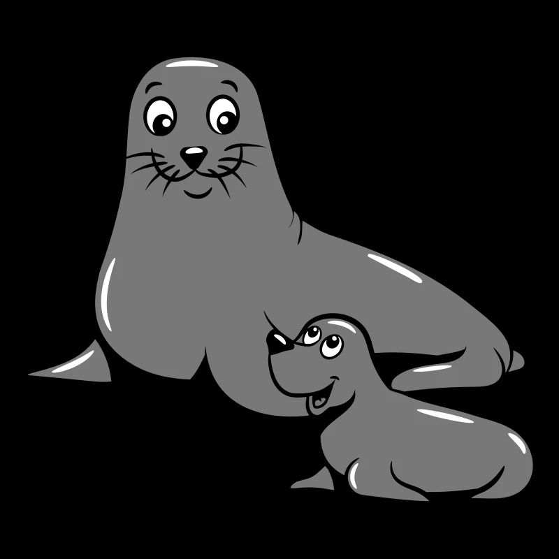 seehund mama bébé