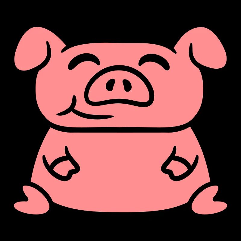 Sitzendes Schwein Liebe Kleines Süßes Schweinchen