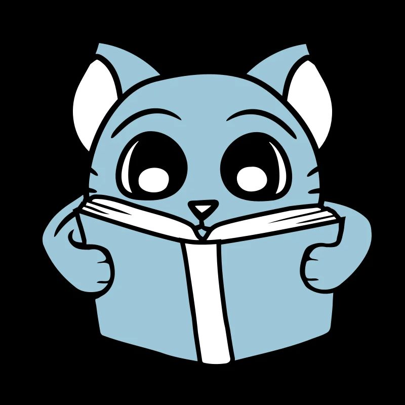 Nerd Cat Reads Novel Book Learning to Read School