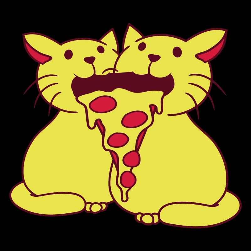 2 Chats Nourriture Salami Pizza Restauration rapide Hunger Team