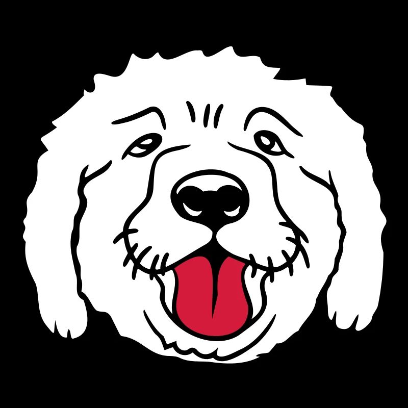 Cher chien tire la langue joyeusement