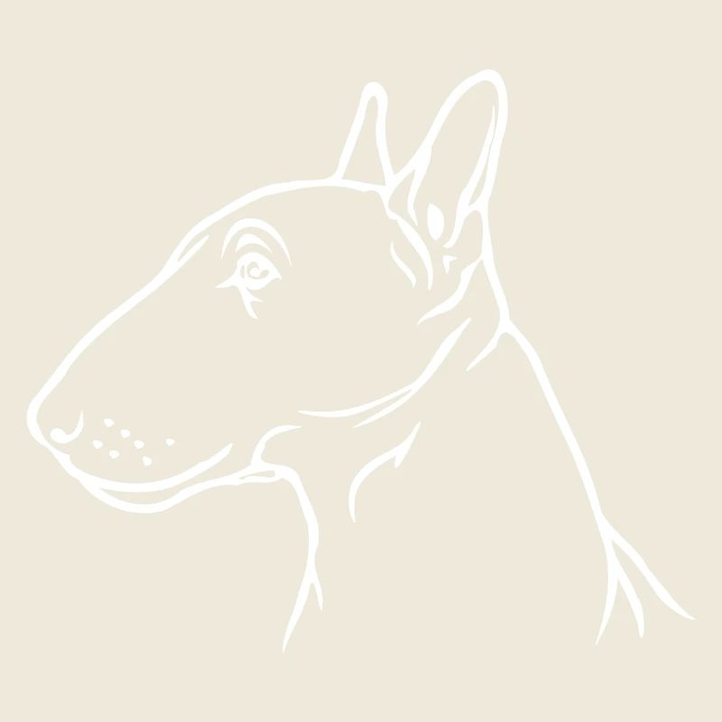 Miniature bull terrier head in profile