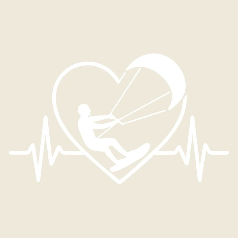 Kitesurfing Kitesurfer Heart Passion