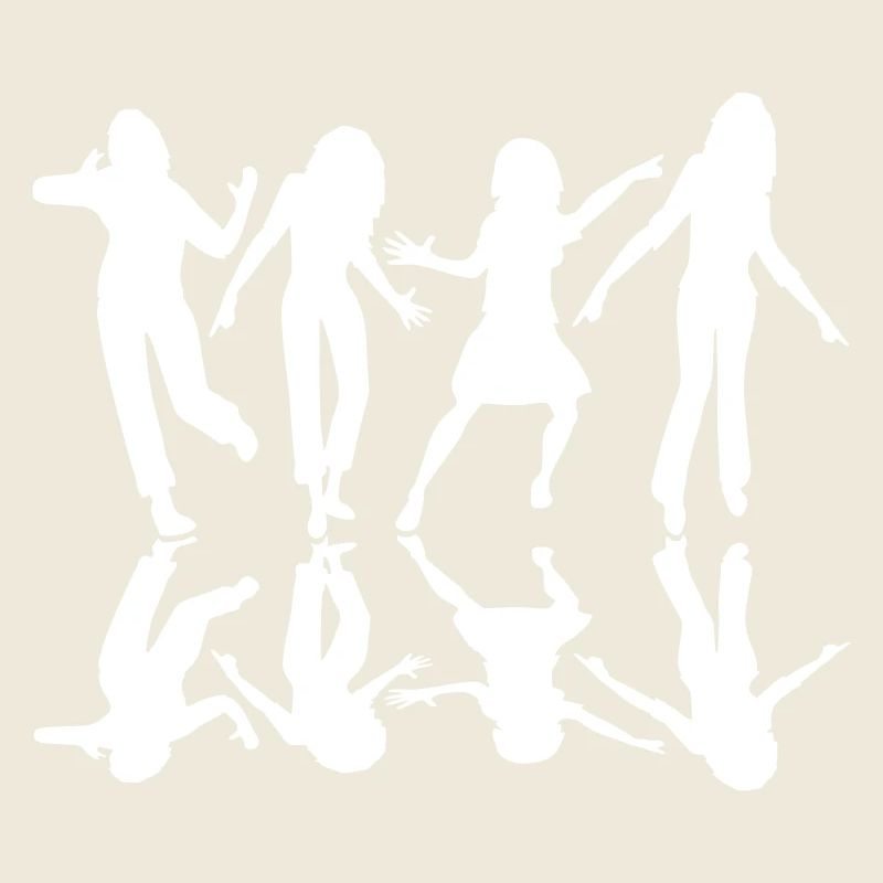 Quatre femmes dansant ombre réflexion silhouette