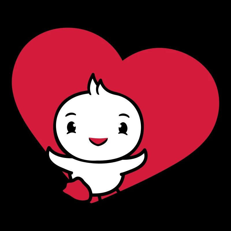 Vogel Herz Symbol Liebe rennt läuft glücklich süß