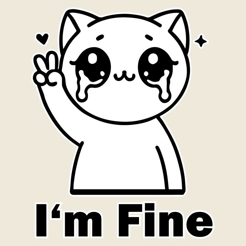Crysis Katze mit Peace-Zeichen - "I'm Fine" Design