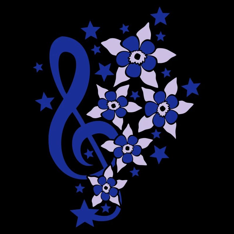 Musik Notenschlüssel Note Schöne Sterne Blumen