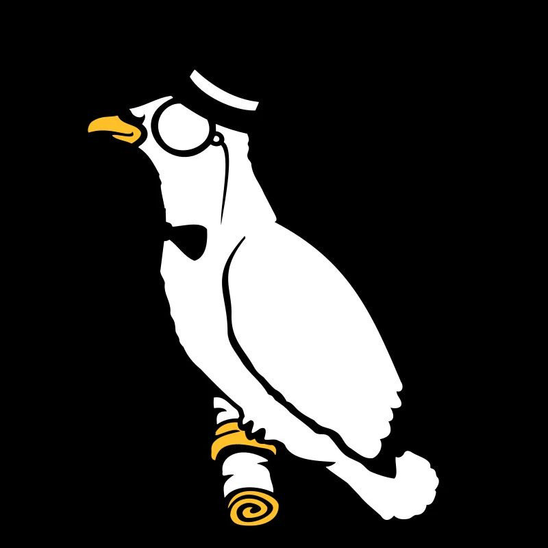 Sir Bird Top Hat Monocle Glasses Rich Mr.