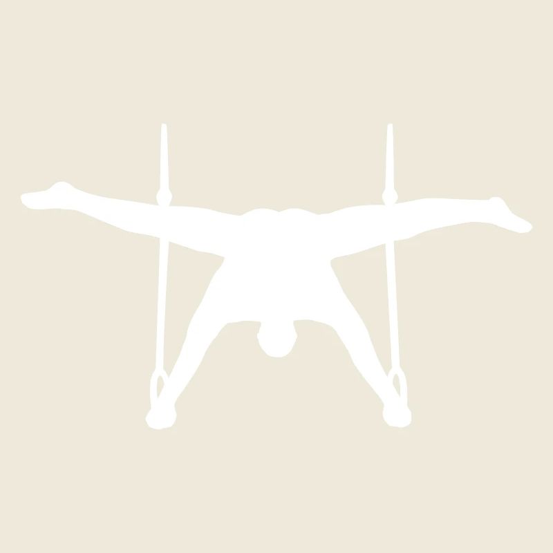 Elegant ring gymnast - strength in white