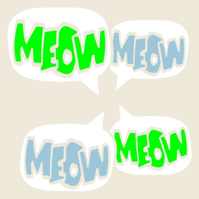 Miaou Chat Miaou Lettres Bulle Texte Citation