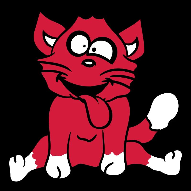 Cat Squints Funny Crazy Tongue Out Grimace