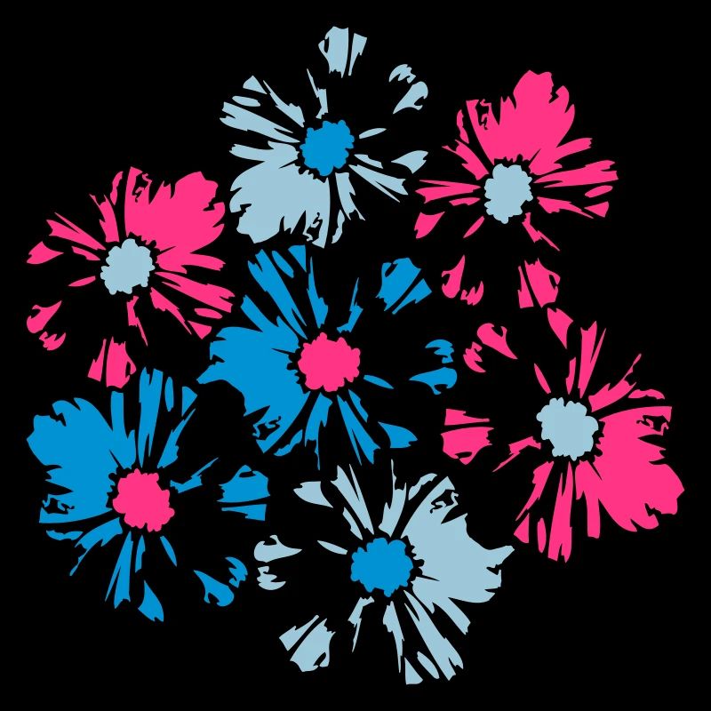 Viele Hübsche Blumen Buntes Dekorativ Muster Schön