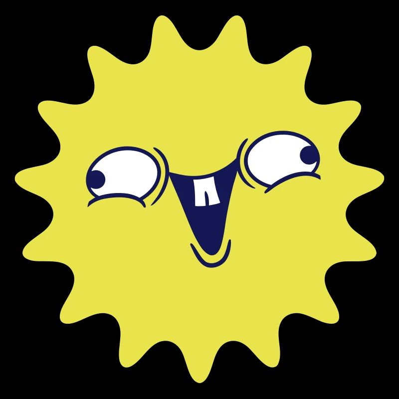 Helle Sonne Lustiges Gesicht Lachen Comic Cartoon