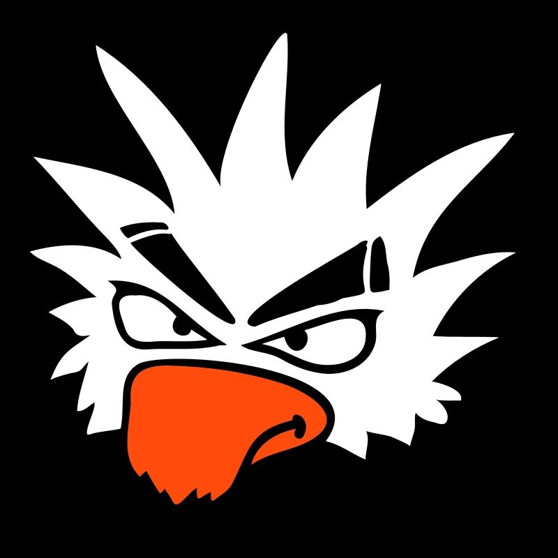 Weißer Papagei Vogel guckt böse cool ernst Comic