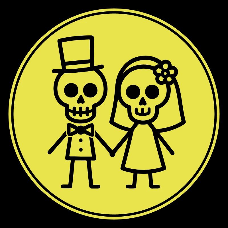 Mariage squelette drôle couple