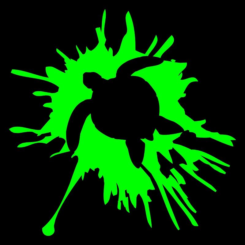 Water turtle paint splash drops