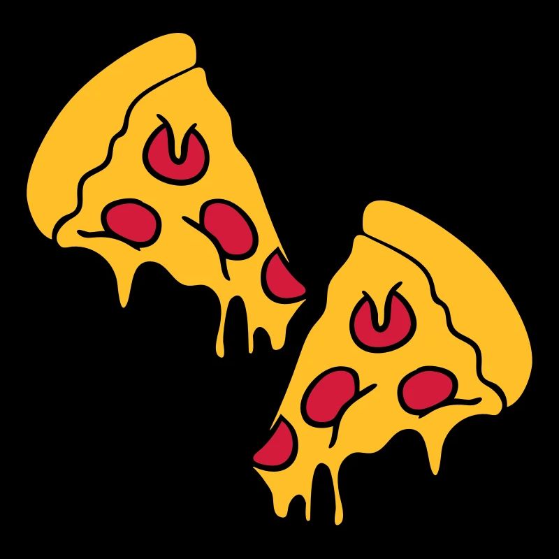 2 pizza dripping cheese salami pieces