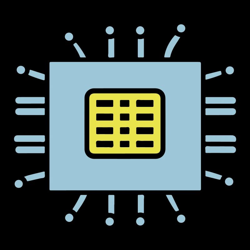Digital Computer Chip Icon