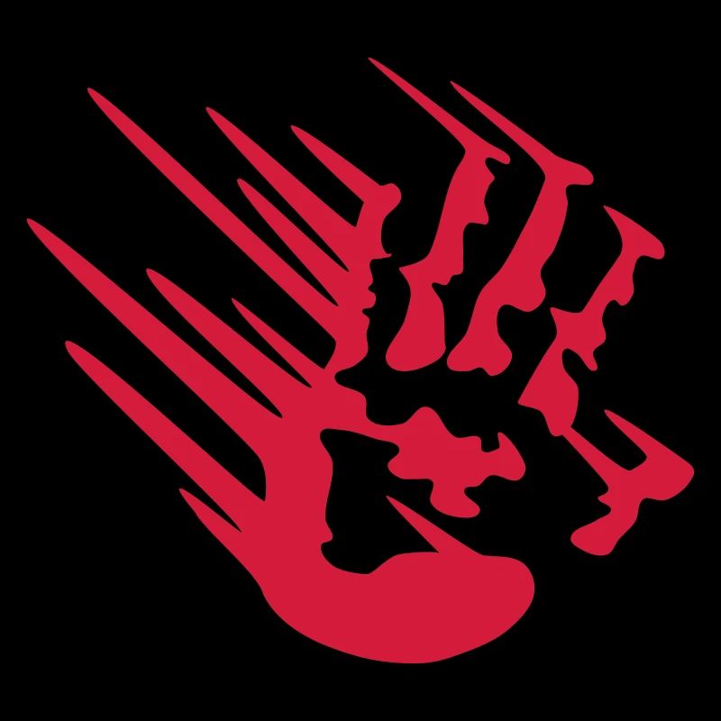 Blutiger Handabdruck verschmiert bloody hand