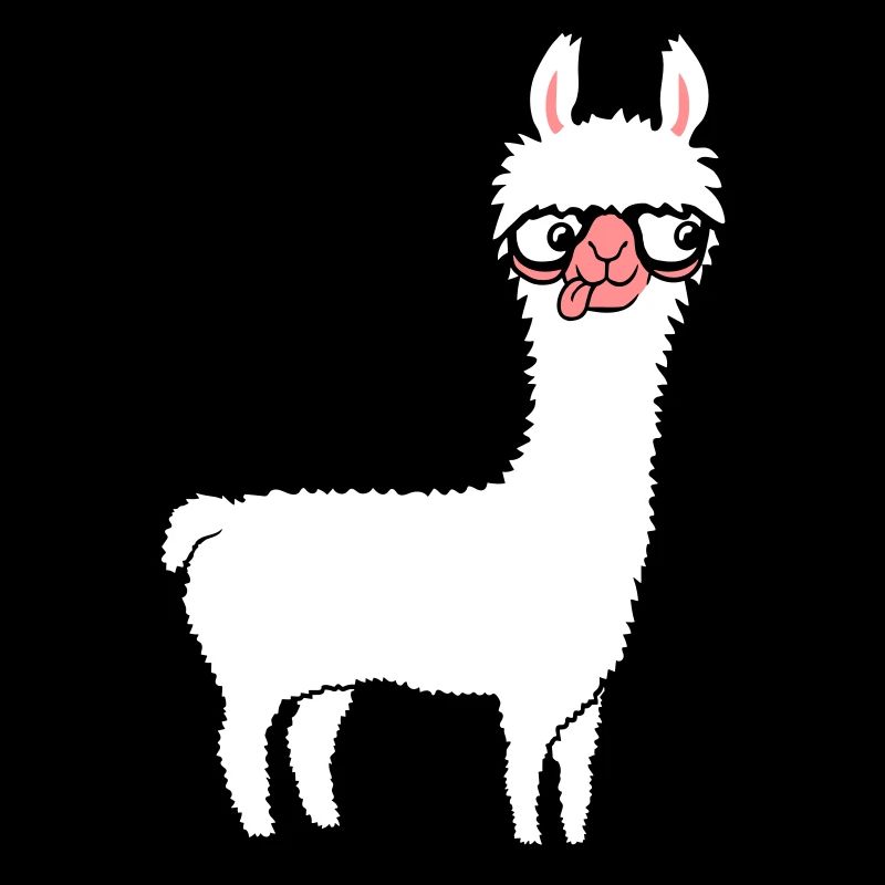 Lama Nerd geek Hornbrille Schlau Lustig Grimasse