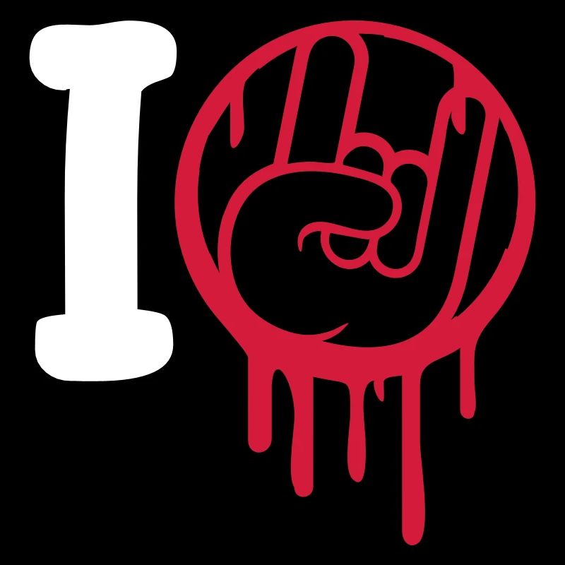 I Love Heavy Metal Hard Rock Musik Handgeste Herz