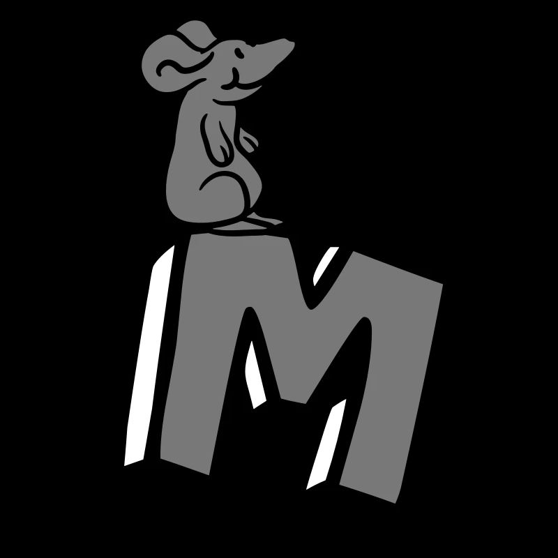 Mouse Rat Little Mouse Cute Cute Letter M Initial