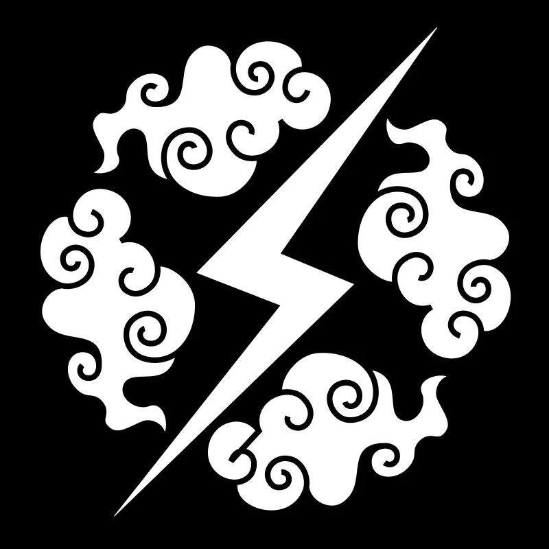 Japanese motif "Clouds and lightning"
