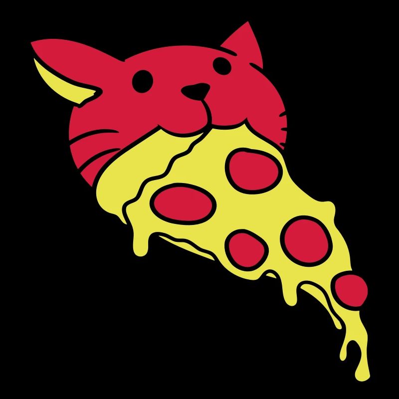 Chat mangeant du salami Pizza Faim Restauration rapide