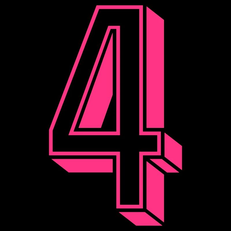 Zahl vier - Nummer 4 pink Mädchen Trikotnummer