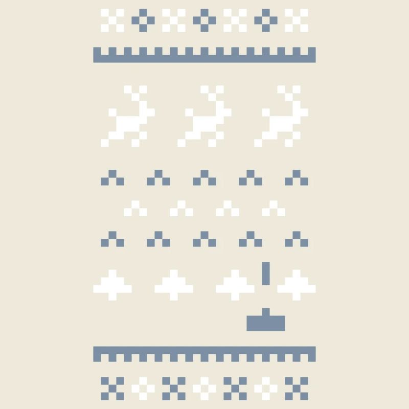 8bit ugly christmas sweater: xmas invaders
