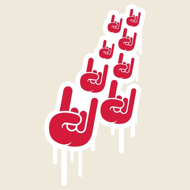 Heavy Metal Hard Rock Graffiti Horns Hand Gesture