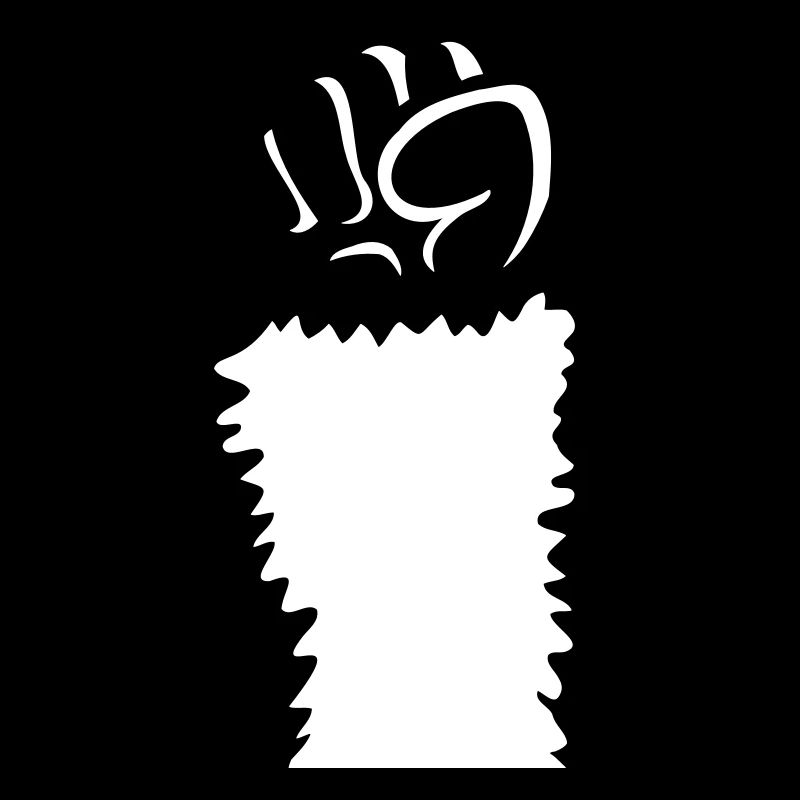 Lama Faust hochstrecken Haarig Affe Rebellion Hand
