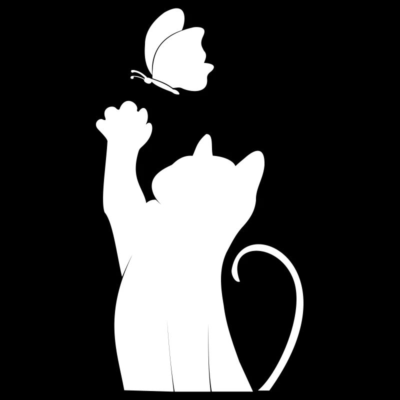 Chat avec le papillon