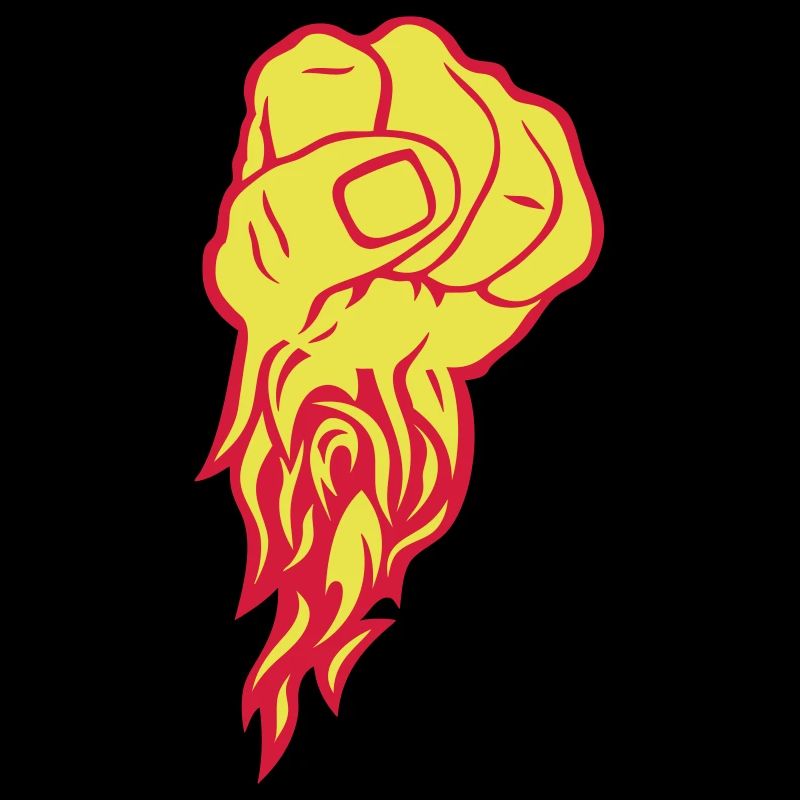 Fist flame fire close flamme finger fight