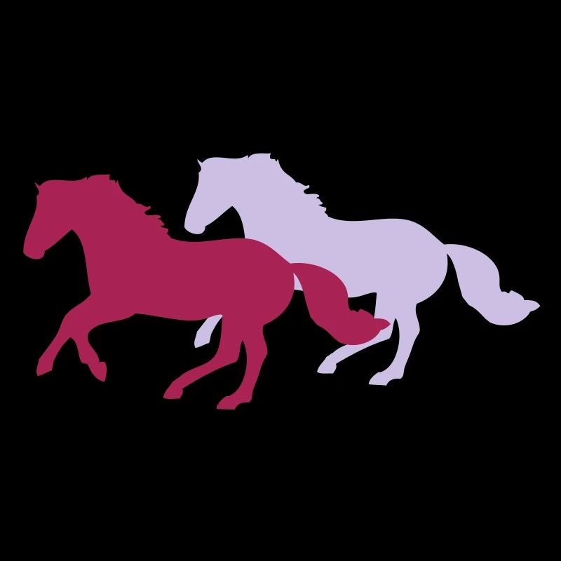 Two galloping horses - you can change all colours