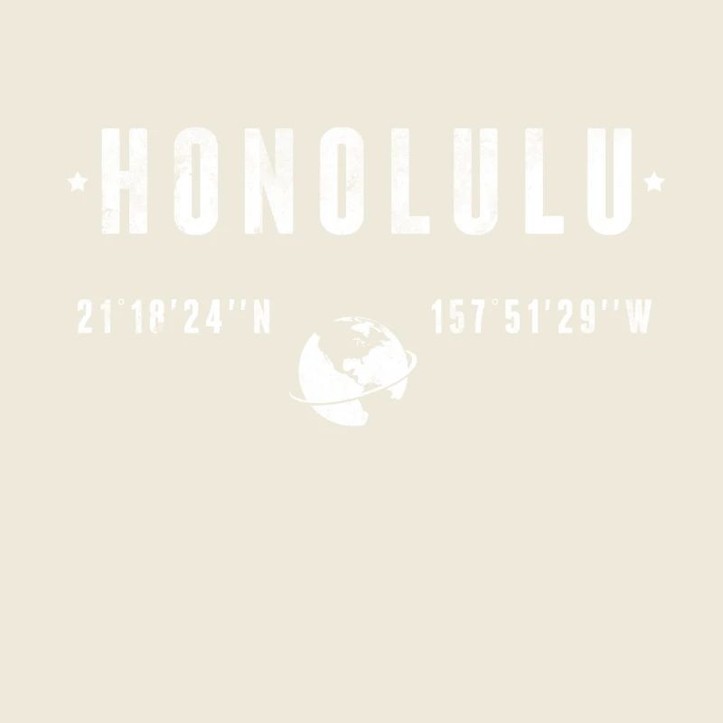 Honolulu Coordonnées Géographiques Stylisées