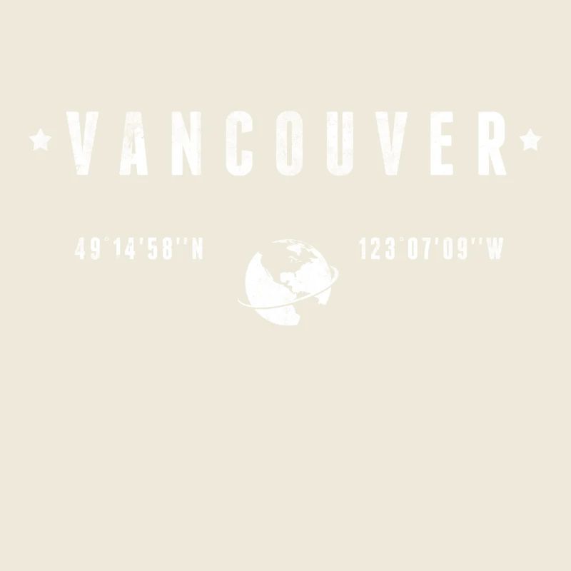 Vancouver Coordonnées Géographiques Stylisées