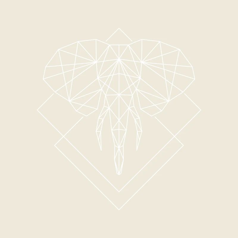 Polygon elephant white