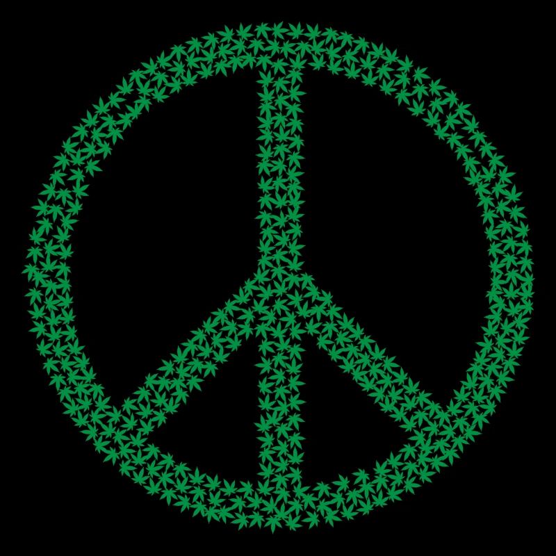 Peace Zeichen Hanfblätter Geschenk Geschenkidee