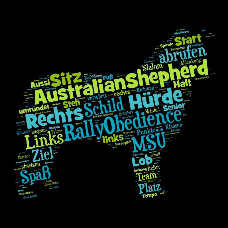 Rally Obedience Australian Shepherd Wordcloud