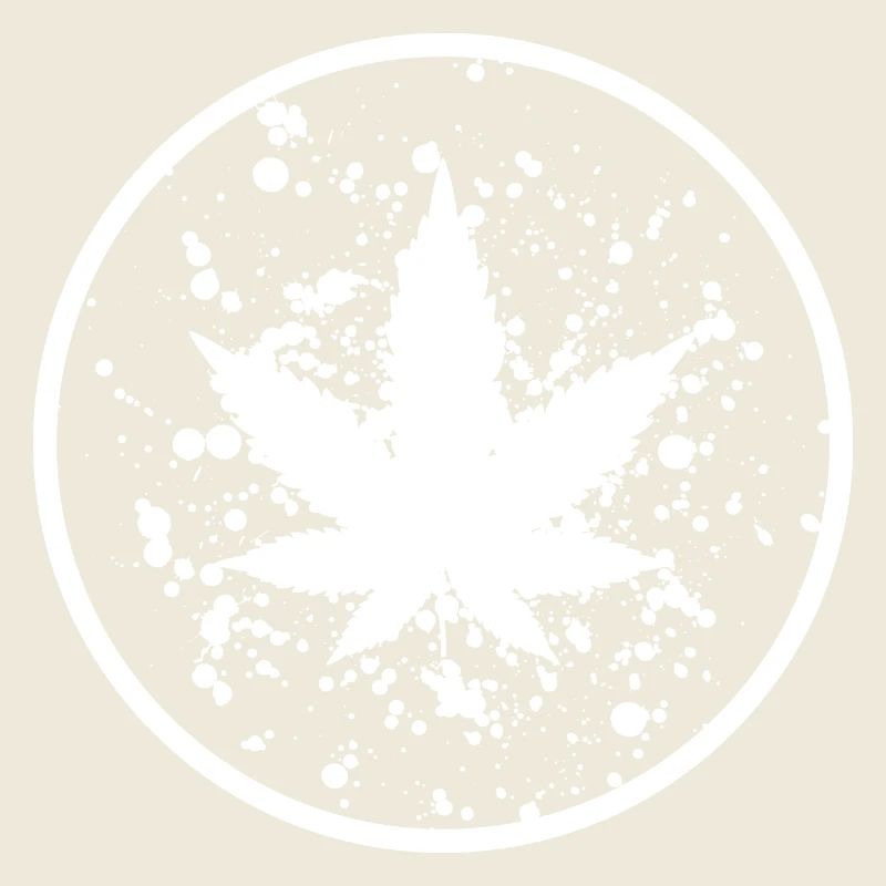 Feuille de cannabis Taches de peinture en cercle