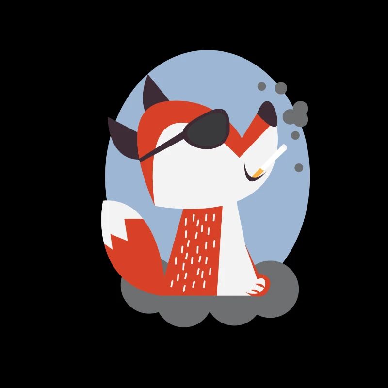T-shirt cool fox with cigarette