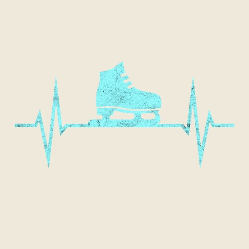 Schlittschuhe Eiskunstläufer EKG Puls Geschenk